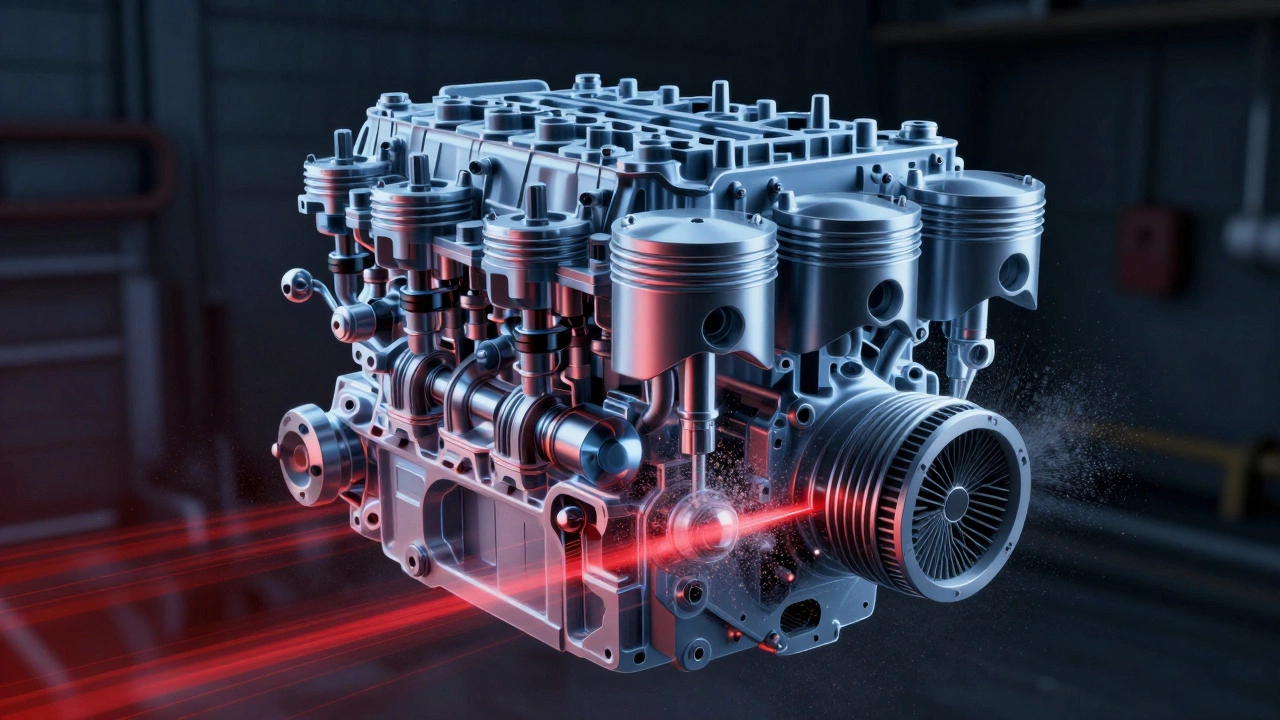 Internal engine parts being worn down by dust particles entering through a blocked air filter.