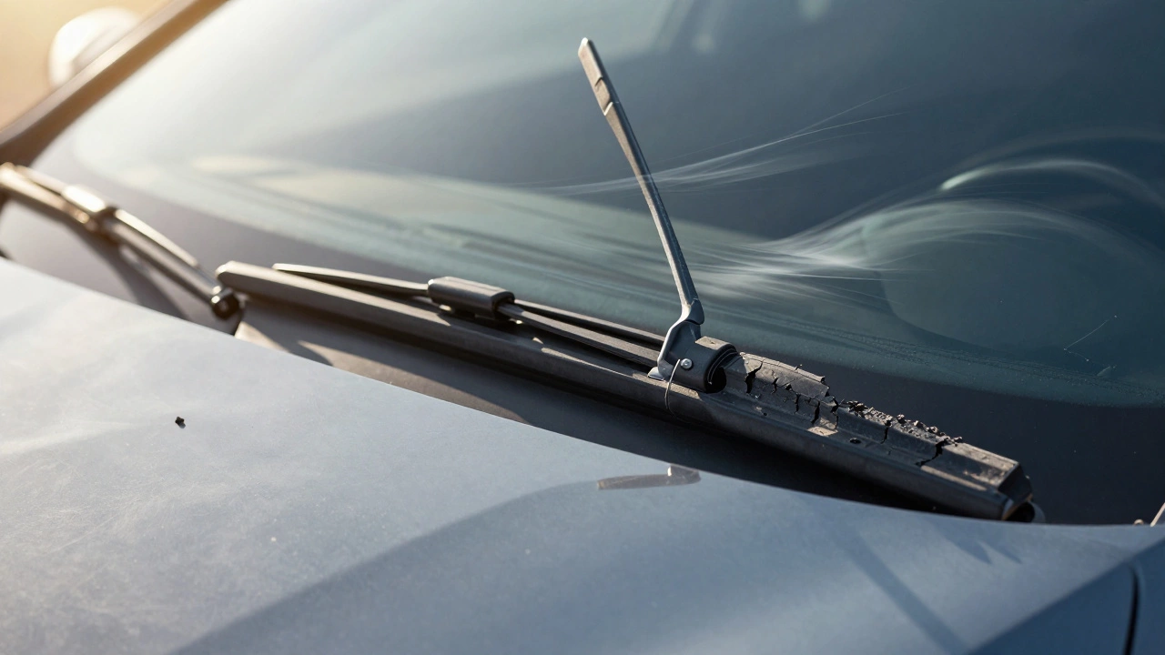 Upright wipers cracking in sun vs protected wipers under hood